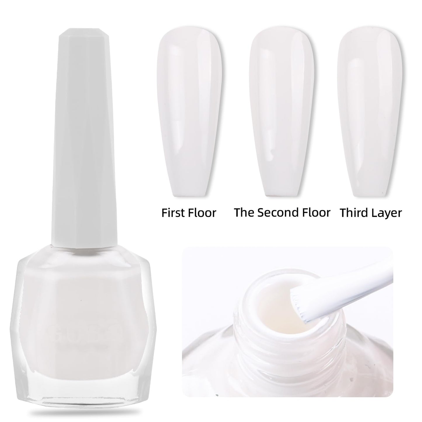 Major Dijit Quick Dry Nail Polish 12ml/0.41fl oz White Regular Lacquer Fast Drying & Long Lasting Polish Art Effect for Salon