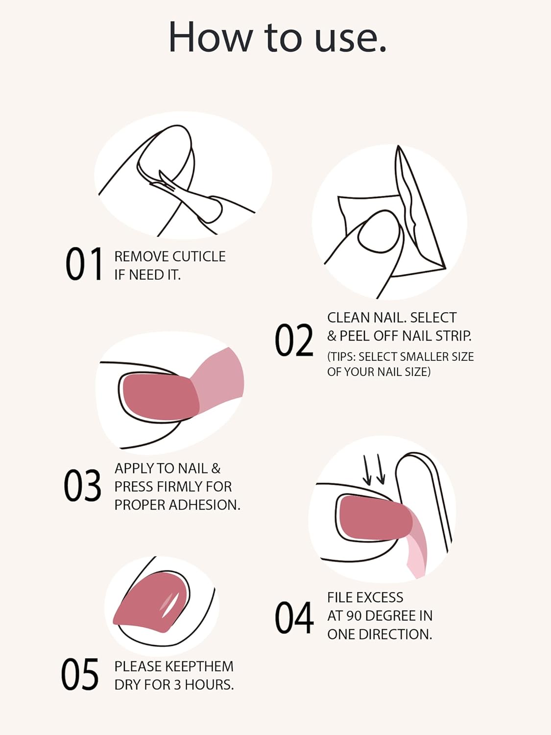 Pre Cured Gel Nail Strips - 44PCS Salon Quality Gel Nail Stickers - Long Lasting Polish Wraps for Women no UV Light Needed Easy Apply& Remove (Cocoa Brown)