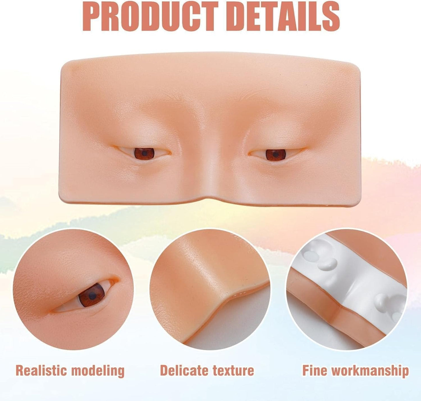 Makeup Practice Face, The Perfect Aid to Practicing Makeup, Silicone Makeup Face Practice Board, Eye Makeup Practice Face, Bionic Skin Makeup Practice, for Professional Enthusiasts-A