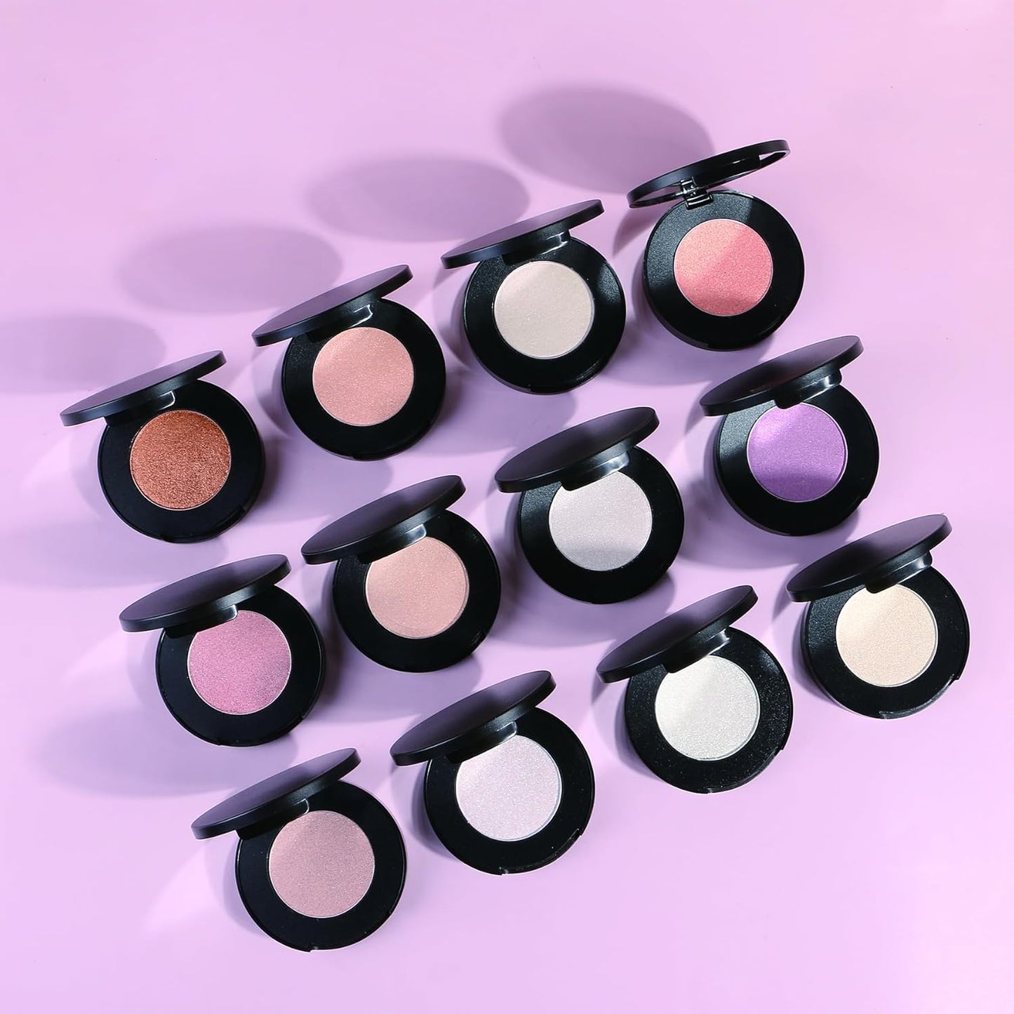 Face Highlighter Powder Palette, Glossy Glitter Illuminator Powder, Shimmer Shades for Face Highlighter Makeup, Highly Pigmented Natural Shiny Highlight Makeup Illuminator Highlighter 1