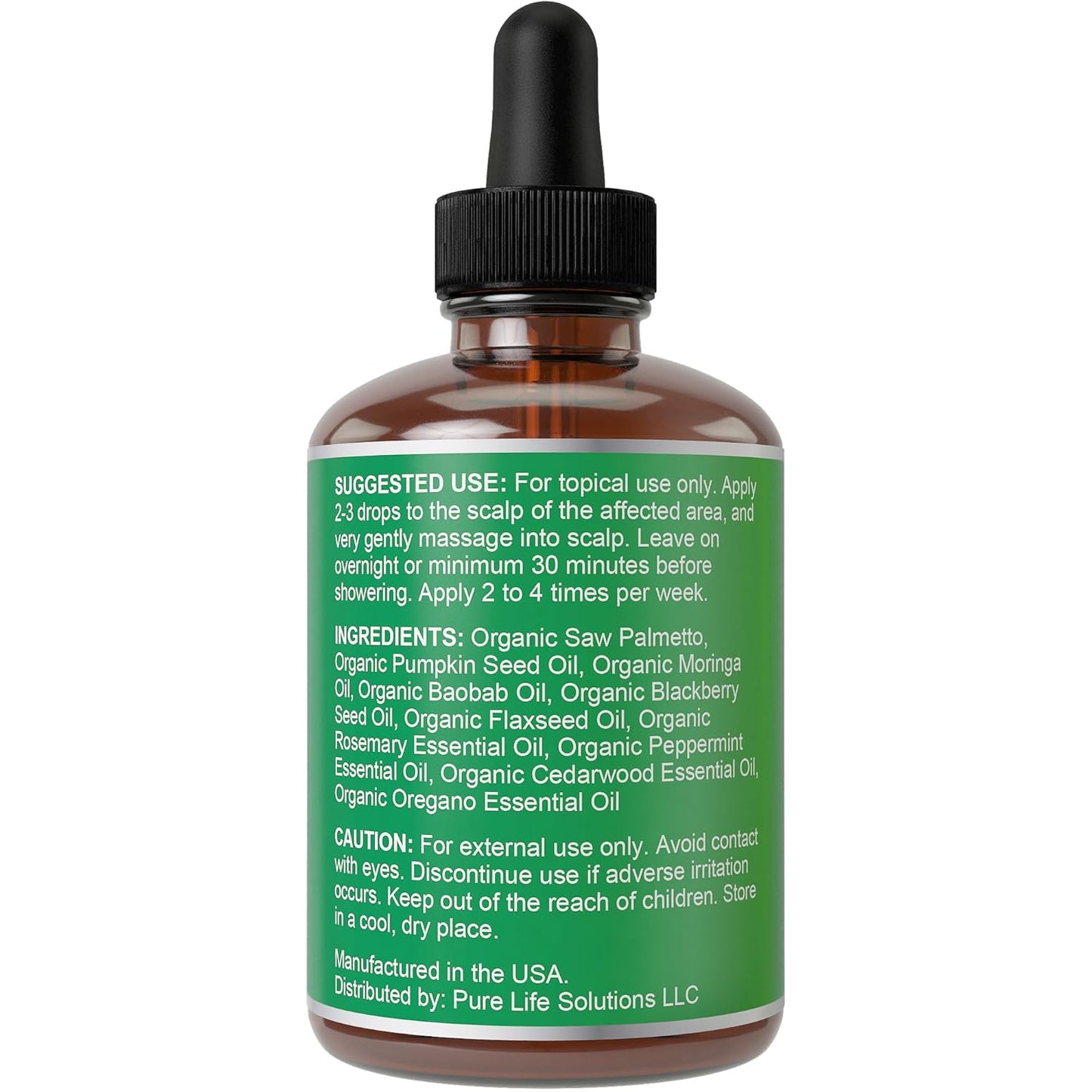 Saw Palmetto Serum for Hair Growth and Thickening - With Rosemary, Peppermint, Pumpkin Seed Oils. Vegan Moisturizing and Strengthening Scalp Treatment for Women, Men, Weak, Dry, Frizzy Hair 2oz