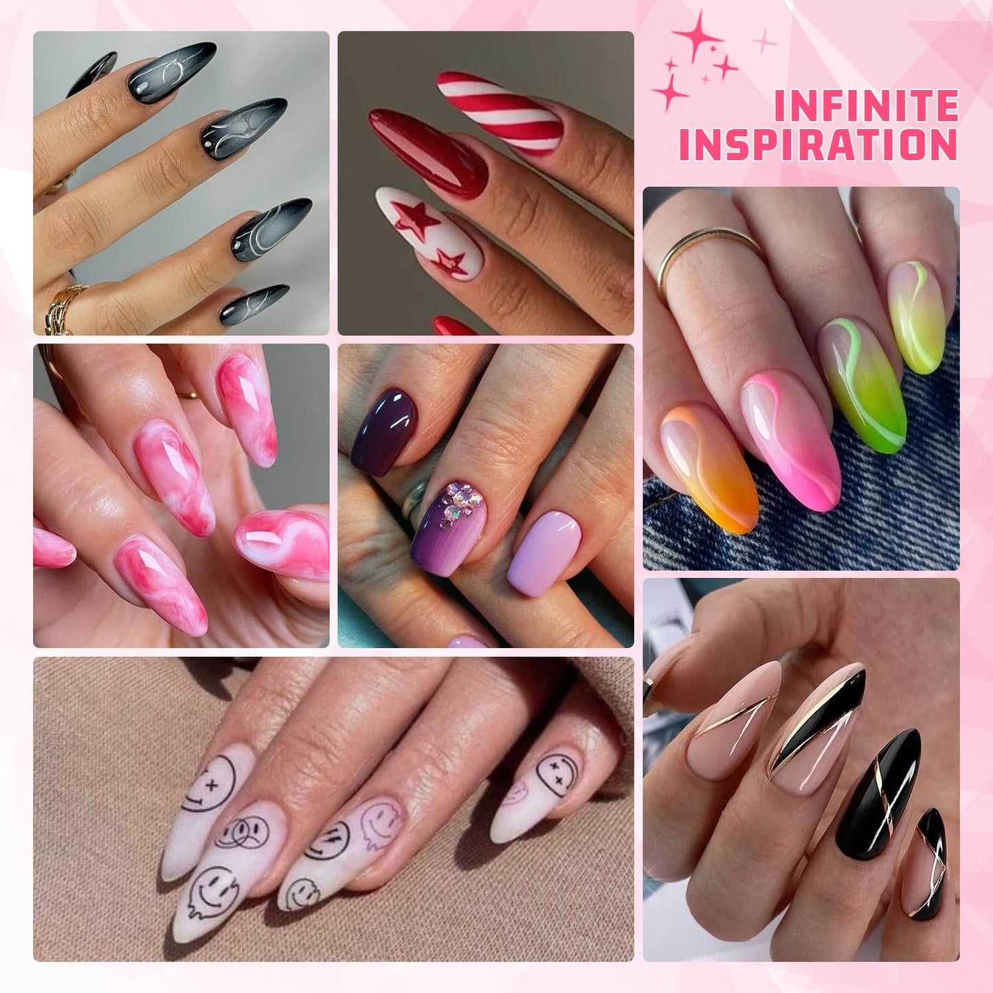 Sponge Pat Paint Nail Gel, Ombre Nails Gradient Gel Nail Blush Blooming Aura Nails Drawing Stripper Floral Painting DIY Nail Art, No Wipe, UV/LED Curing (16 Colors K)