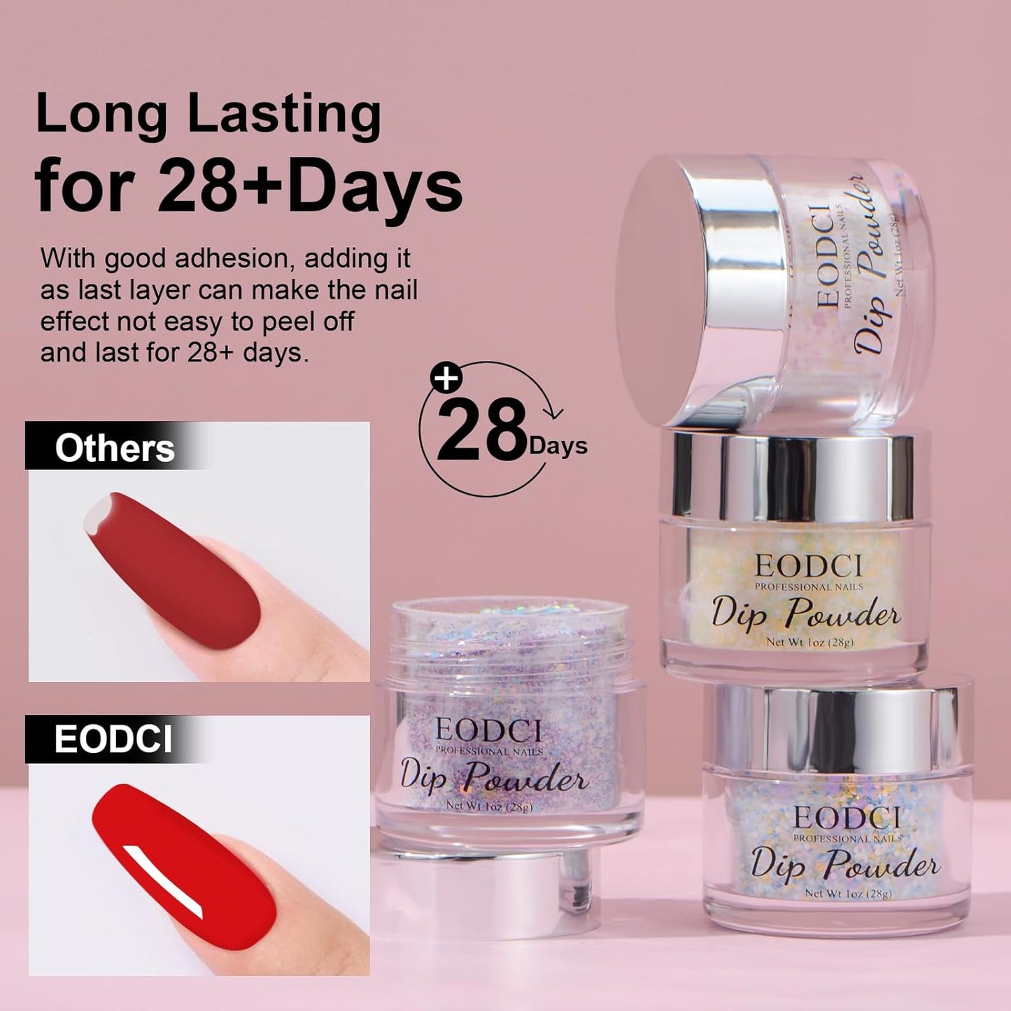 Long Lasting Nail Dip Powder Colors, Lavender Purple Blue Glitter Dipping Powder - No Needed Led Lamp - Art Starter Manicure Beginner DIY Salon Home Gift 1oz