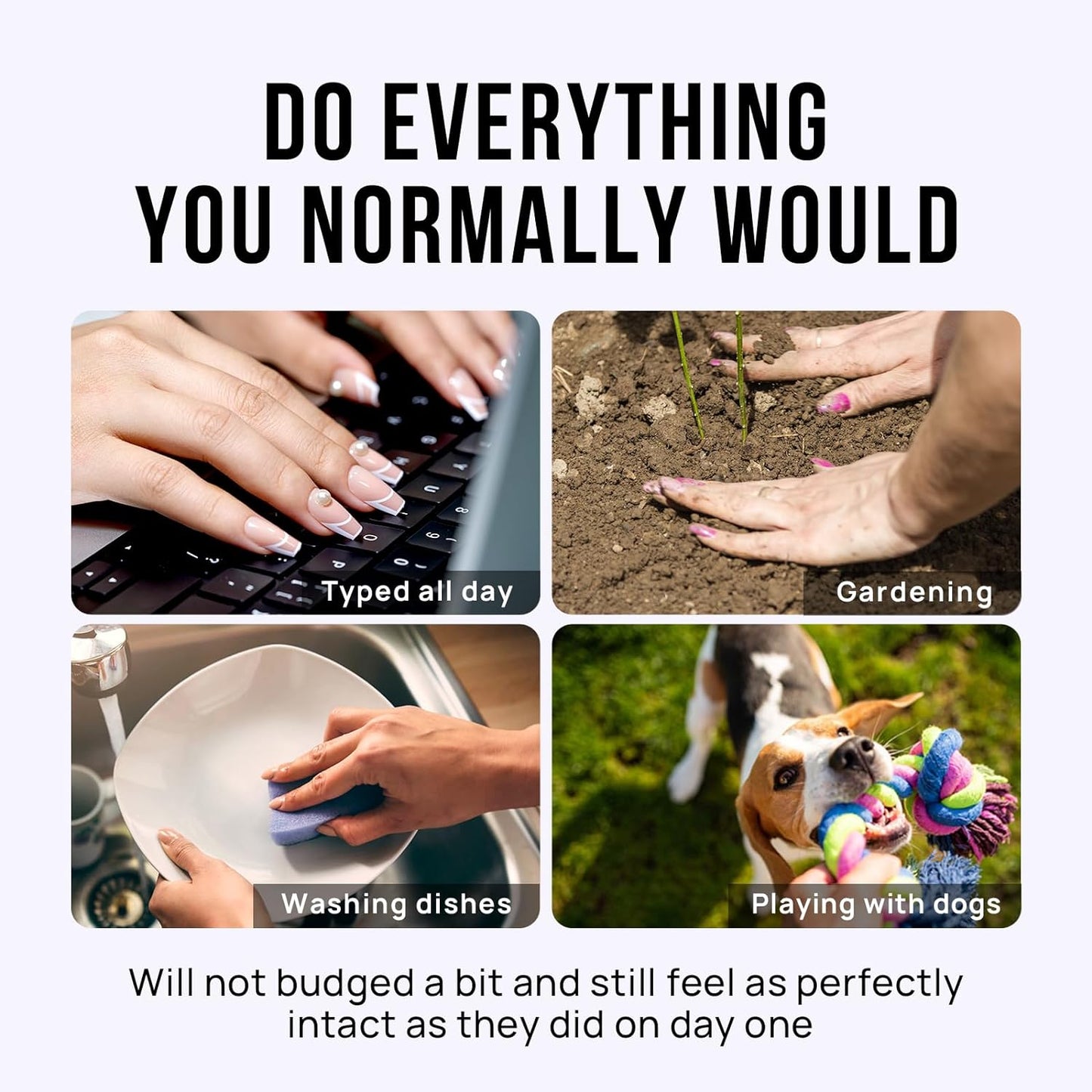 BTArtbox Press On Nails Short Almond - Winter French Tip Press On Nails, Soft Gel Fake Nails Brown, Reusable Glue On Nails with Nail Glue in 16 Sizes, Tortoise Shell