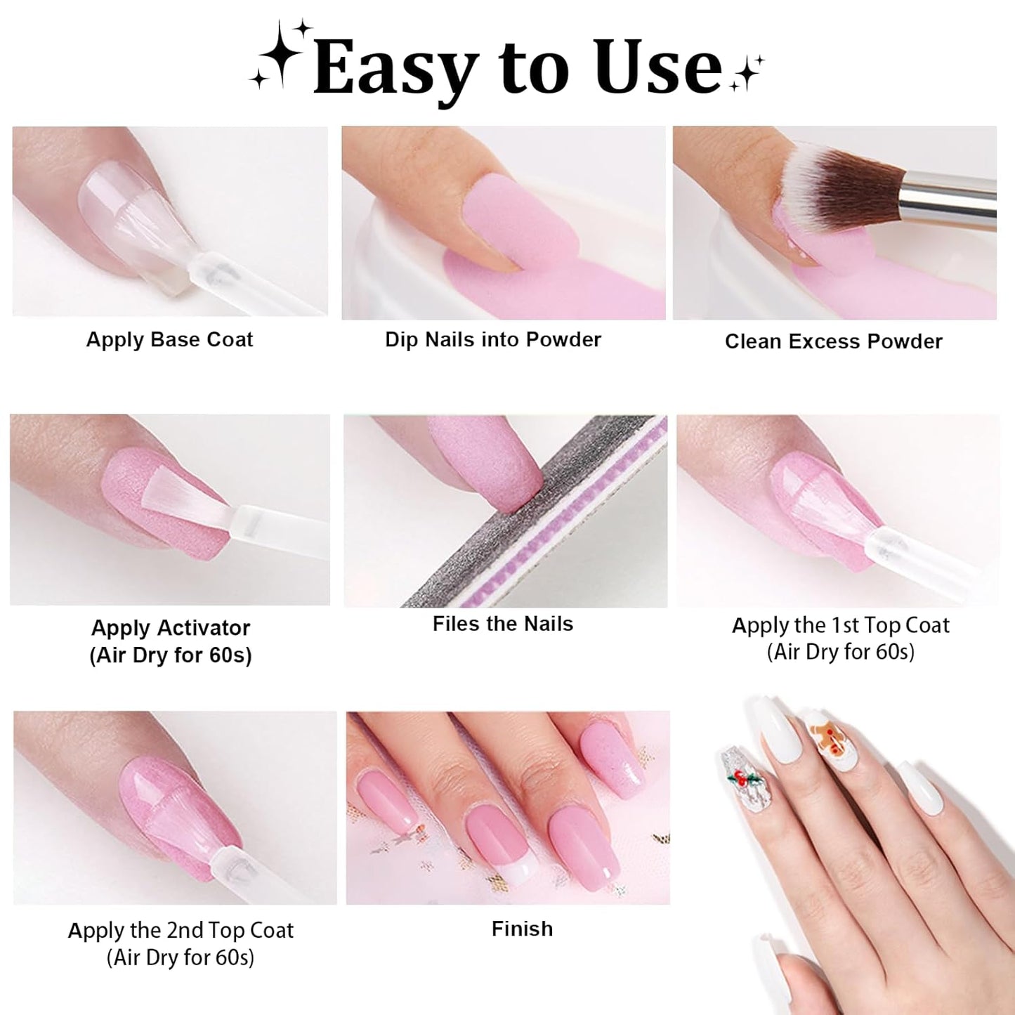 1 Oz Glitter Purple Nail Dip Powder, Odor-Free and Long-Lasting, No Needed Nail Lamp Curing, Dipping Powder French Nail Art Starter Manicure