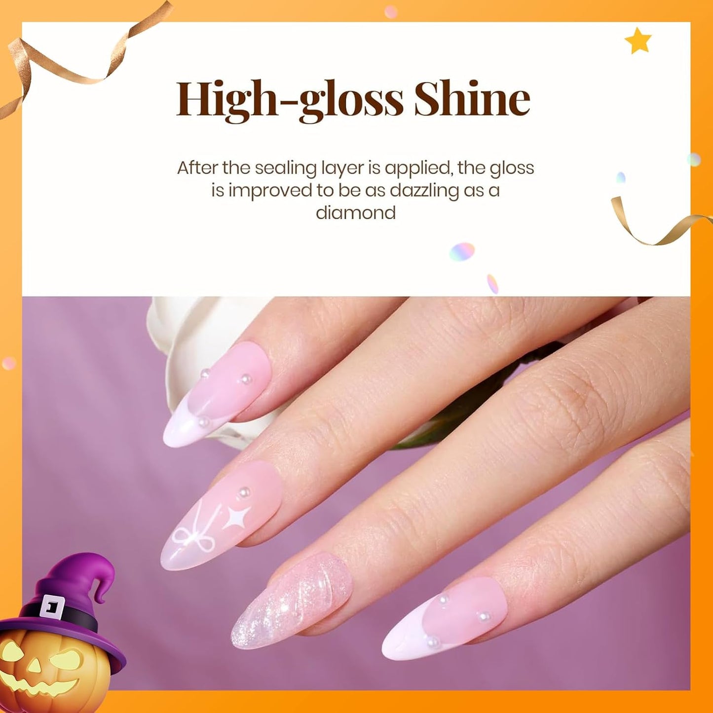 beetles Gel Polish No Wipe Gel Top Coat - Clear Color Top Coat Gel Nail Polish Shine Finish and Long Lasting, Soak Off Nail Lamp, 15ml Fall Gifts for Girls