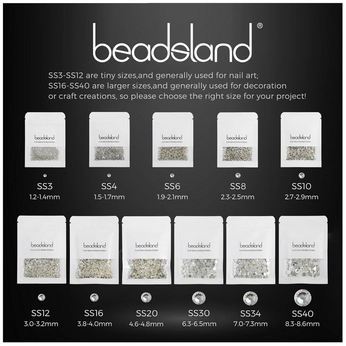 beadsland 144pcs Flat Back Crystal Rhinestones Round Gems for Nail Art and Craft Glue Fix, Purple Velvet, 10mm, SS50/144pcs