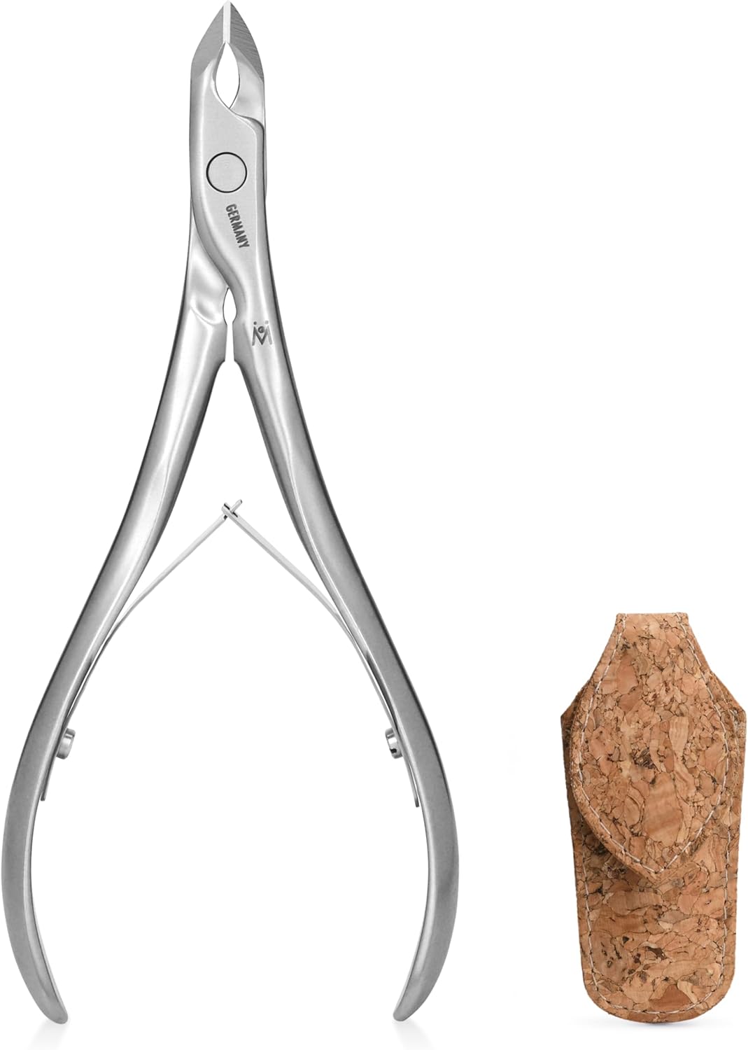 GERMANIKURE Standard Professional Cuticle Trimmer - 1/2 Half Jaw Nipper - Ethically Made in Germany - FINOX Stainless Steel Sharp Cuticle Remover in Cork Case – Manicure Tool, r175, 5mm