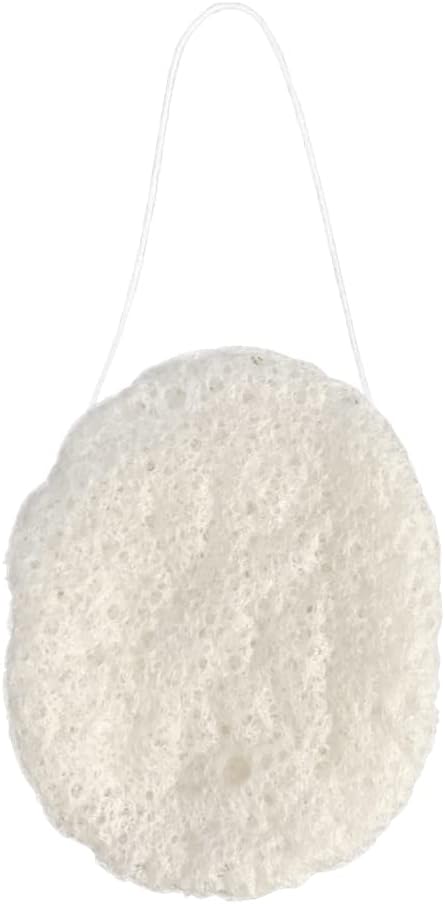 Wildpier Beauty Konjac Sponge, Natural Luxury Facial Exfoliator, Face Scrubber, Makeup Remover, Plant Based Gentle Cleansing for Sensitive Skin, Removes Dead Skin Cells, White