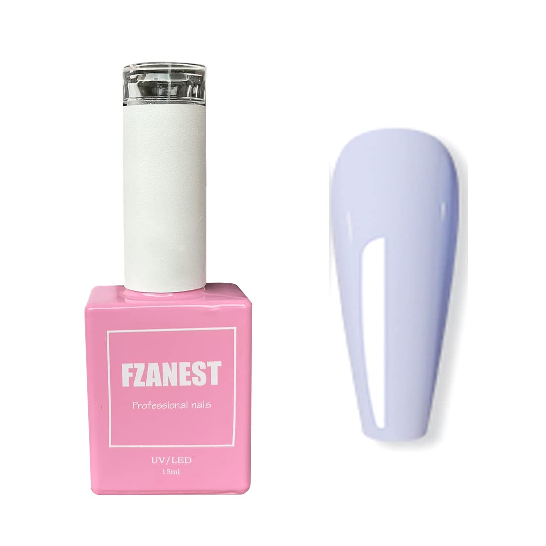 FZANEST Gray Purple Gel Nail Polish, Gel Polish Soak Off Nail Polish Nail Art Manicure Salon DIY Gifts at Home, 0.51 OZ #D111