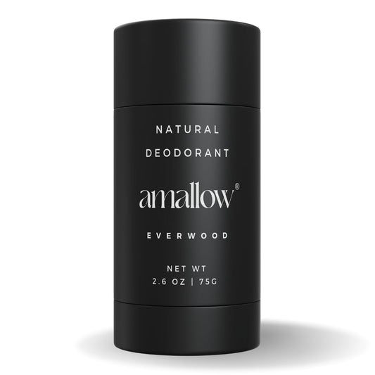 Amallow - Natural Deodorant – Aluminum Salt-Free, Tallow-Based, Baking Soda-Free, with Magnesium & Zinc – Long-Lasting Odor Protection – Handcrafted in the USA – 2.6 oz (Everwood)