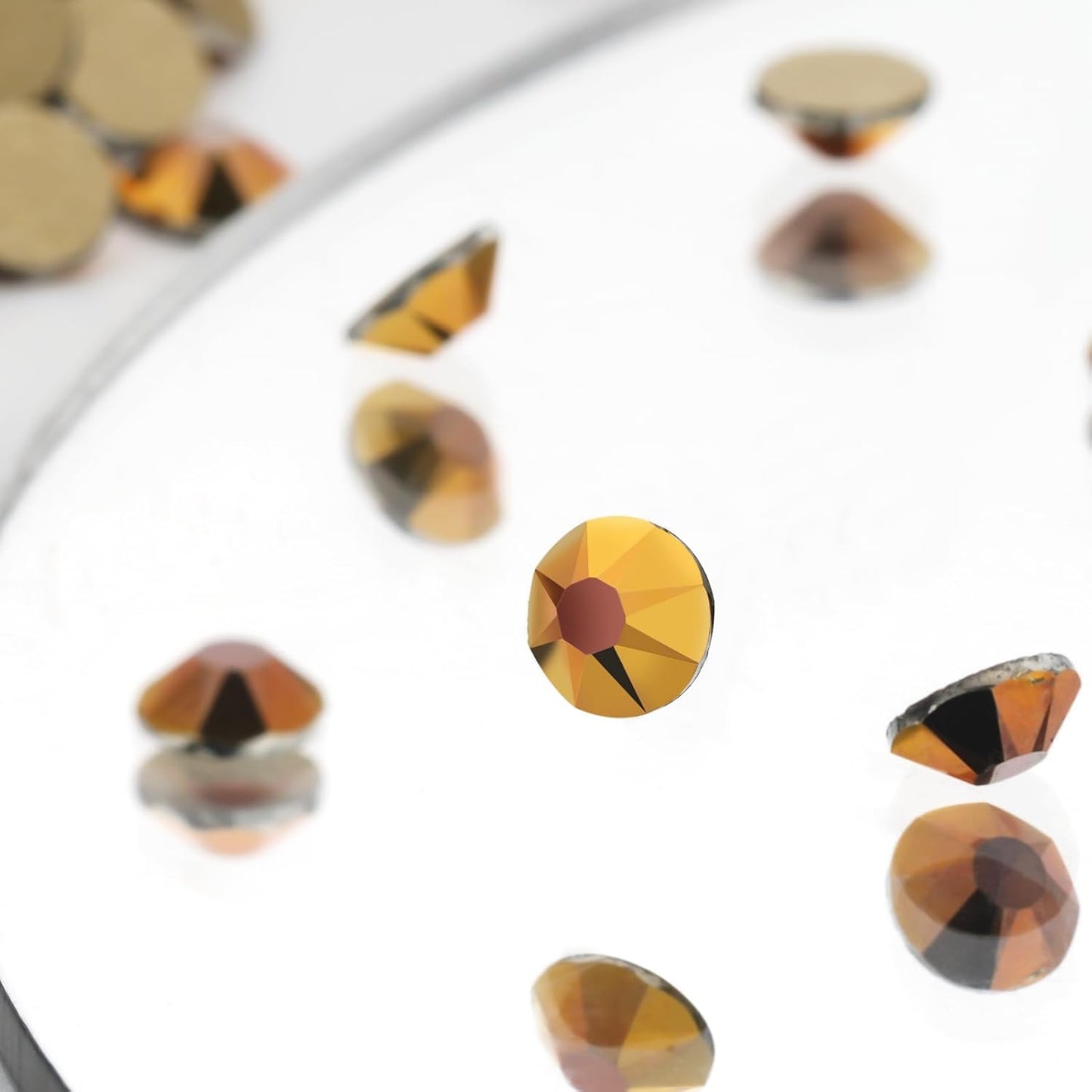 Novani Gold Rhinestones 1440pcs Flat Back Round Rhinestone Style 2088 Sparkly Crystal Gemstones for Nail Art and Crafting SS16,3.8-4.0mm