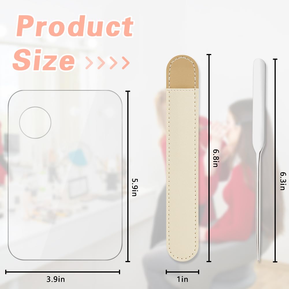 Acrylic Cosmetic Makeup Palette, 3PCS Makeup Mixing Palette With Spatula Makeup Artist Tool, Professional Cosmetic Mixing Makeup Palette For Mixing Eye Shadow/Eyelash/Nail Art/Foundation