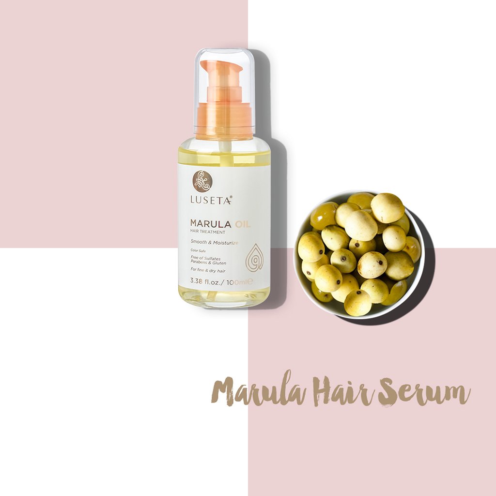 Luseta Marula Oil Hair Treatment for Fine & Dry Hair Serum Smoothing Hair Adding Shine and Nourishing Scalp 3.38oz