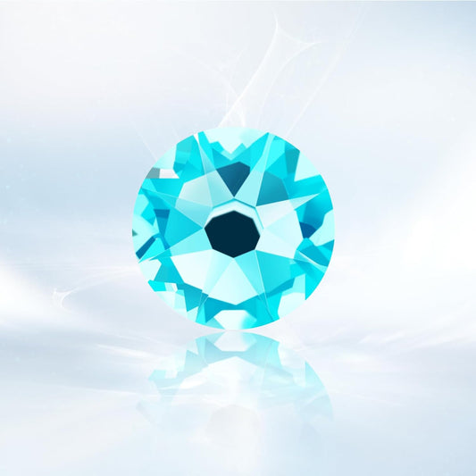 Novani Aquamarine Rhinestones 1440pcs Flat Back Round Rhinestone Style 2088 Sparkly Crystal Gemstones for Nail Art and Crafting SS20,4.6-4.8mm