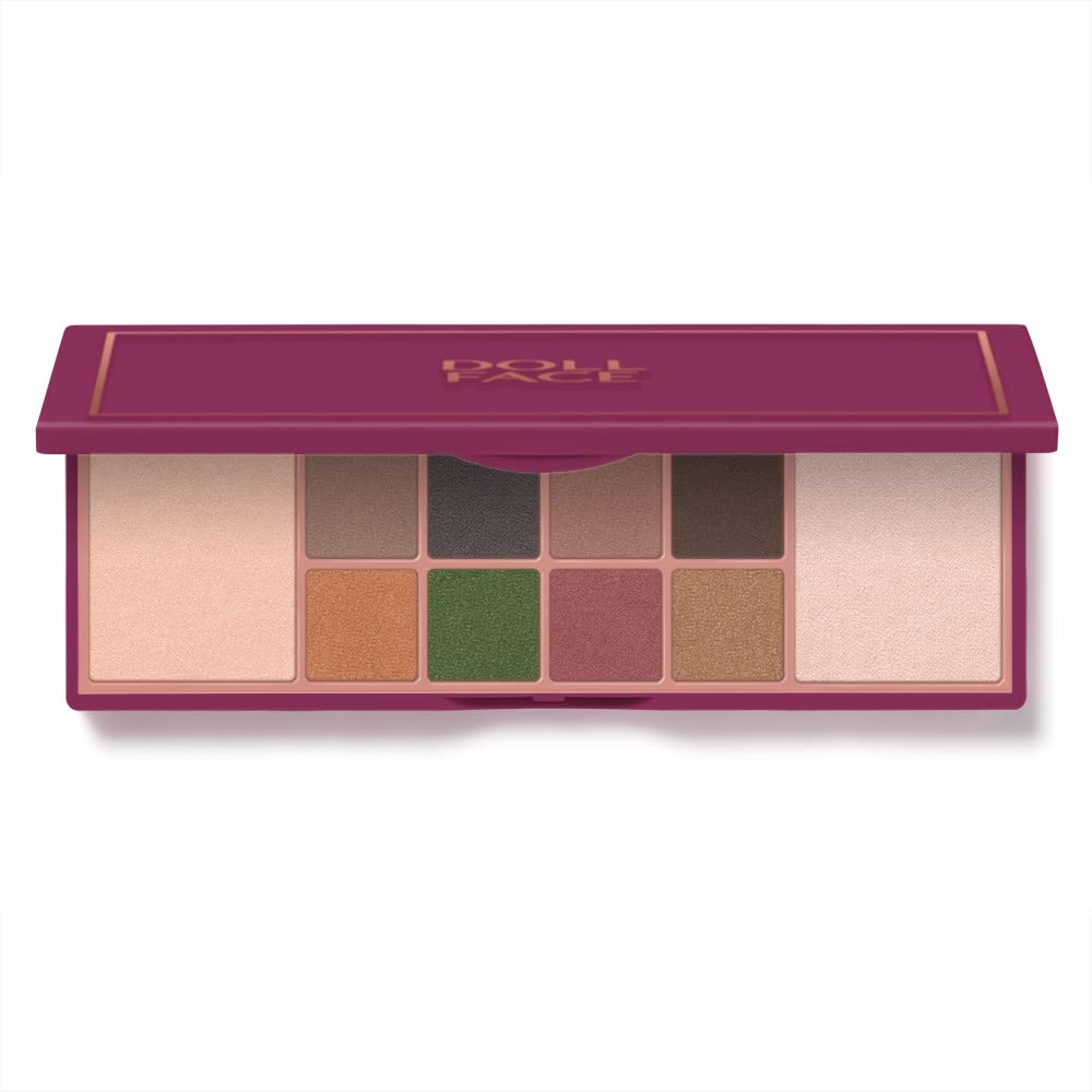 Doll Face, 10-Shade Matte & Shimmer Palette Avant Glam, 0.53 Ounce