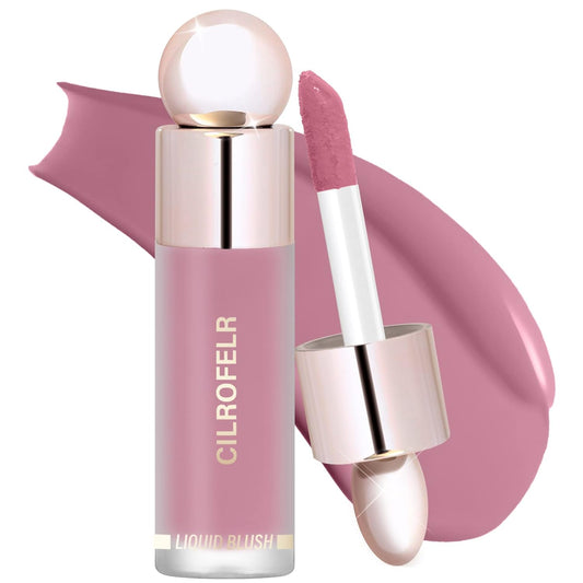 Cilrofelr Dewy Liquid Blush, Soft Cream Liquid Blush for Cheek, Buildable & Blendable Pigment, Lightweight & Smooth Texture, Longwear Formula for a Soft, Natural Flush (04 Rosy Mauve)
