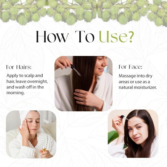 Jamaican Glow Castor Elixir Oil | 100% Pure and Natural - Premium Grade Leave In Oil for Hair Growth, Eyelashes and Eyebrows| Infused with Nutrients Pure Hair Butter | Cold-pressed | 60ml