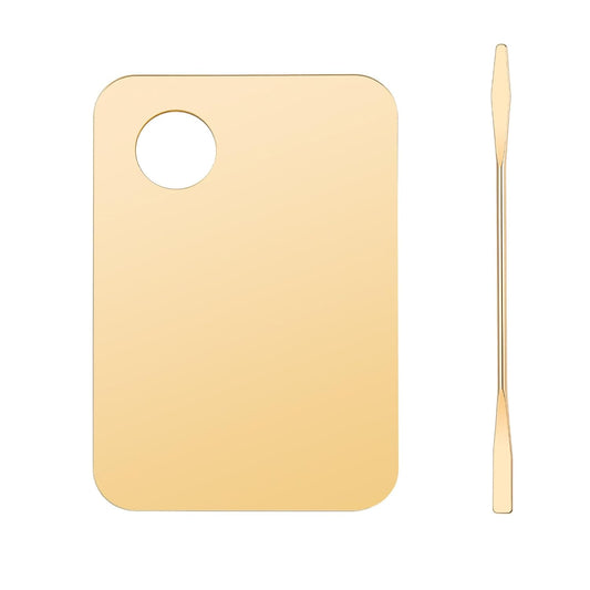 1 Pc Acrylic Cosmetic Makeup Palette Tray Foundation Spatula Makeup Mixing Palette Apply for Foundation Eye Shadow Lipsticks Nail Art Beauty Salon (Yellow)