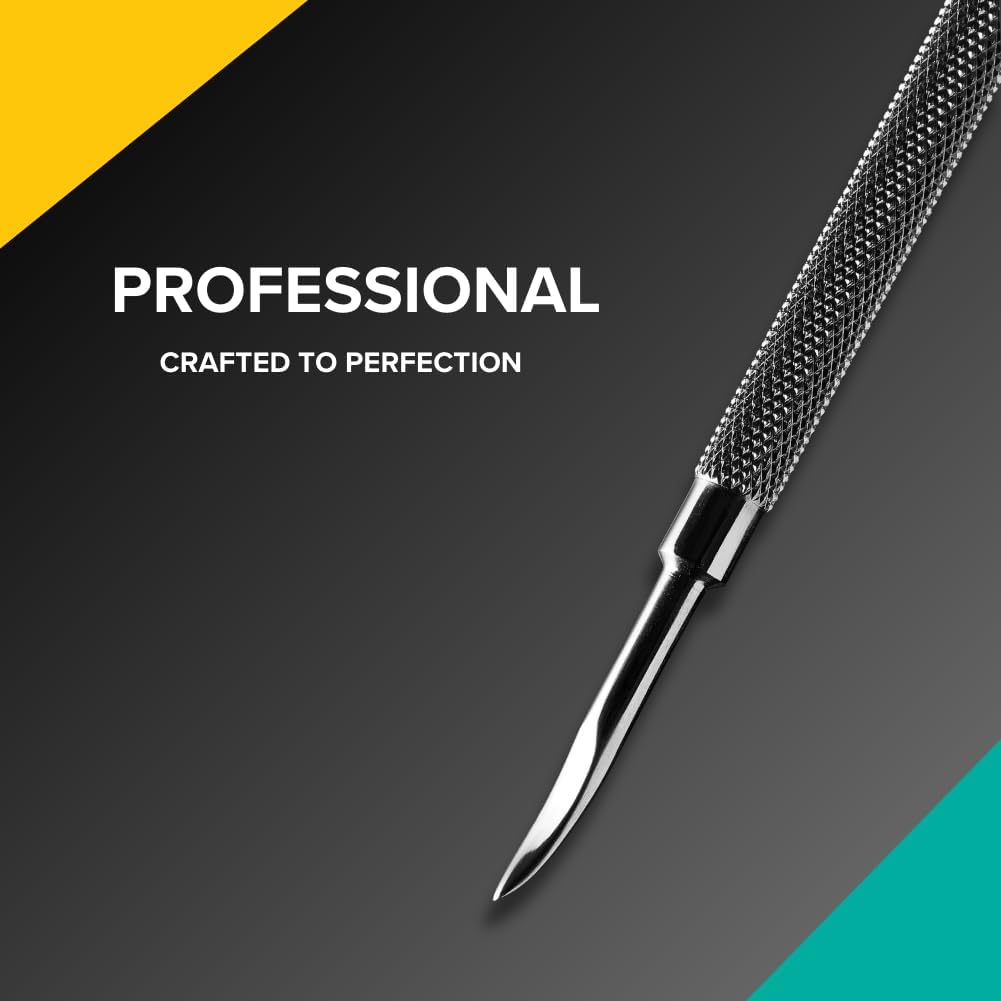 Rui Smiths Pro Cuticle Pusher with 2 Ends - Stainless Steel Manicure Tool - Style 101