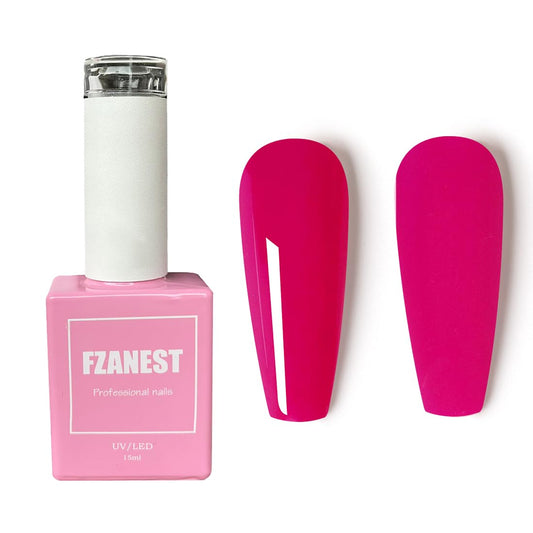 FZANEST Rose Red Gel Nail Polish - 15ml, UV LED Gel Polish in Purple Red & Natural Shades for Fall Winter
