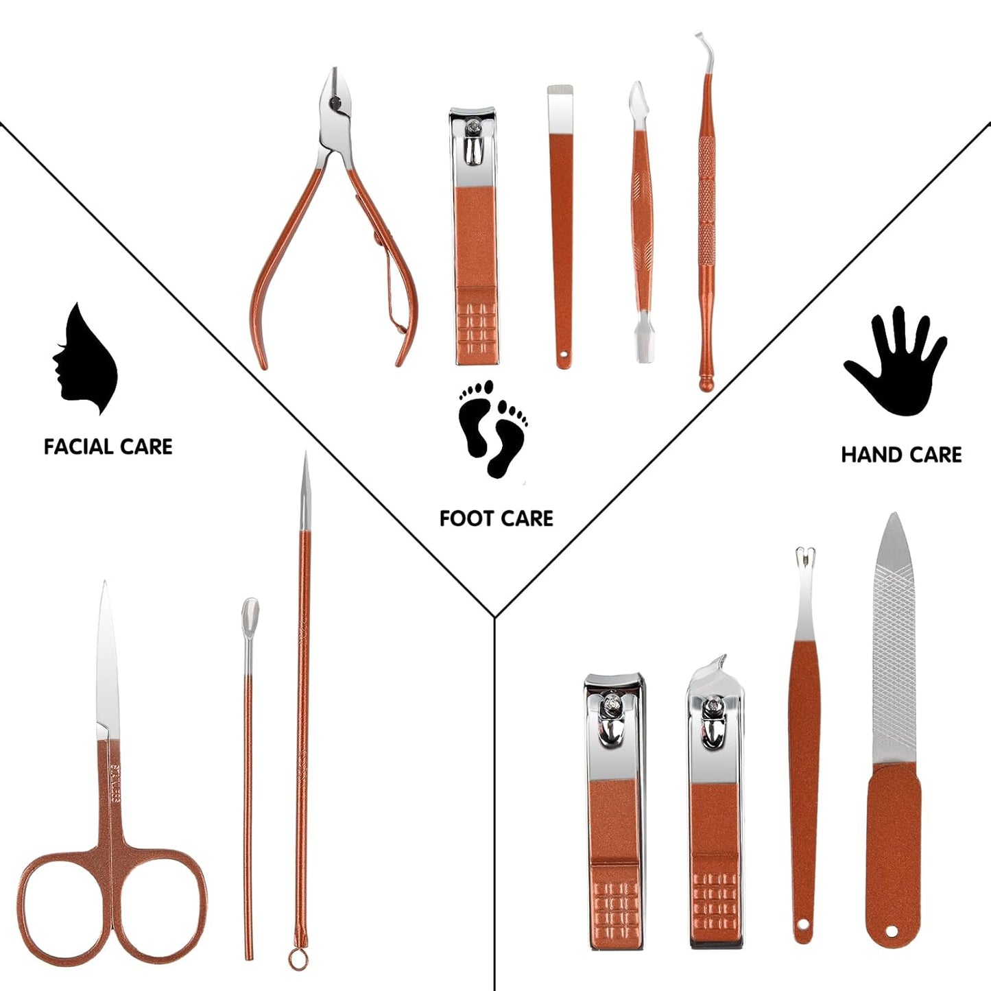 Nail Kit, Manicure Kit, Nail Care Kit for Women, Manicure Pedicure Set, Nail Clippers Toenail Clippers Kit, Professional Manicure Kit Pedicure Kit, Pink Travel Case, Set of 12.