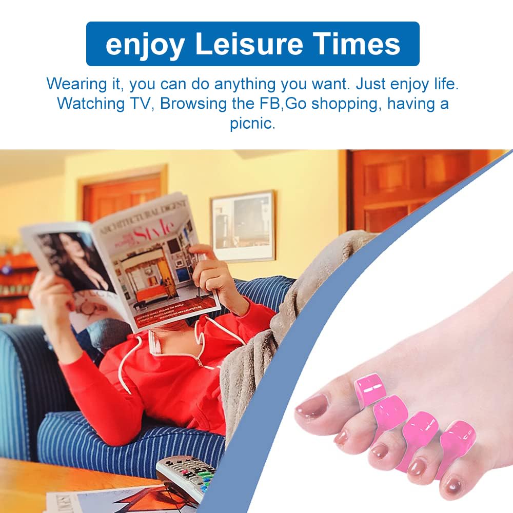 Toe Separators for Bunion & Nail Polish Application - Orthopedic Gel Material Toe Spacers for Toenail Separation, Soft Pedicure Tools