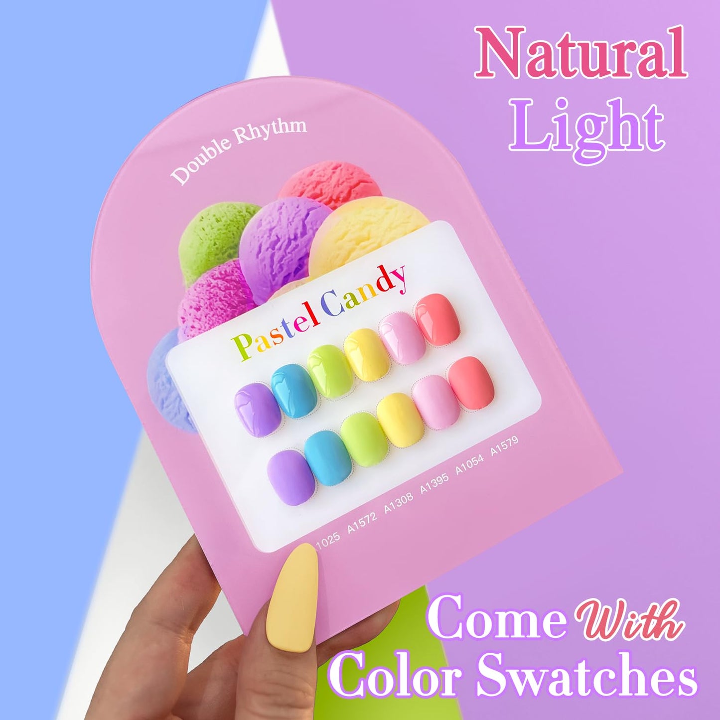 Double Rhythm 6 Pcs 15 ML Gel Polish Set Same Color Same Bottle Soak Off Gel Polish Kit Nail Art Manicure Salon DIY at Home for Women (Purple Blue Green Yellow Pink Peach-T6-10)