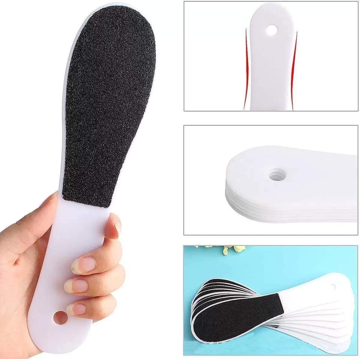 10 Pack Foot File, Professional Foot Callus Remover Sandpaper Pedicure Tools, Double Side Foot Scrubber, Sander for Dead Skin Foot Rasp Pedicure for Women Mother Family Manicure Beauty Shop Spa