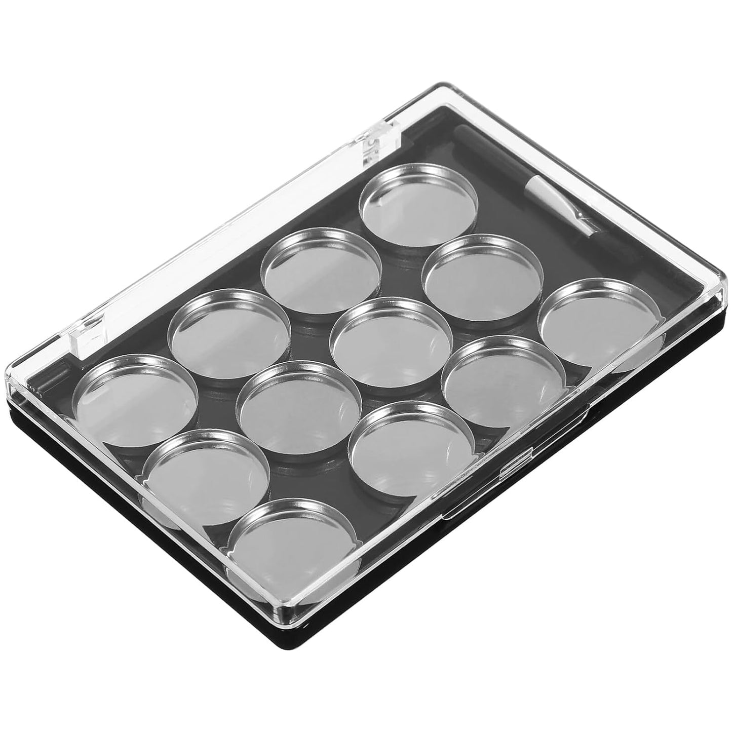 FRCOLOR Empty Eyeshadow Makeup Palette Magnetic Eyeshadow Palette Empty Cream Blush Palette Makeup Tray With 12pcs Round Metal Pans 1pcs Eyeshadow Brush