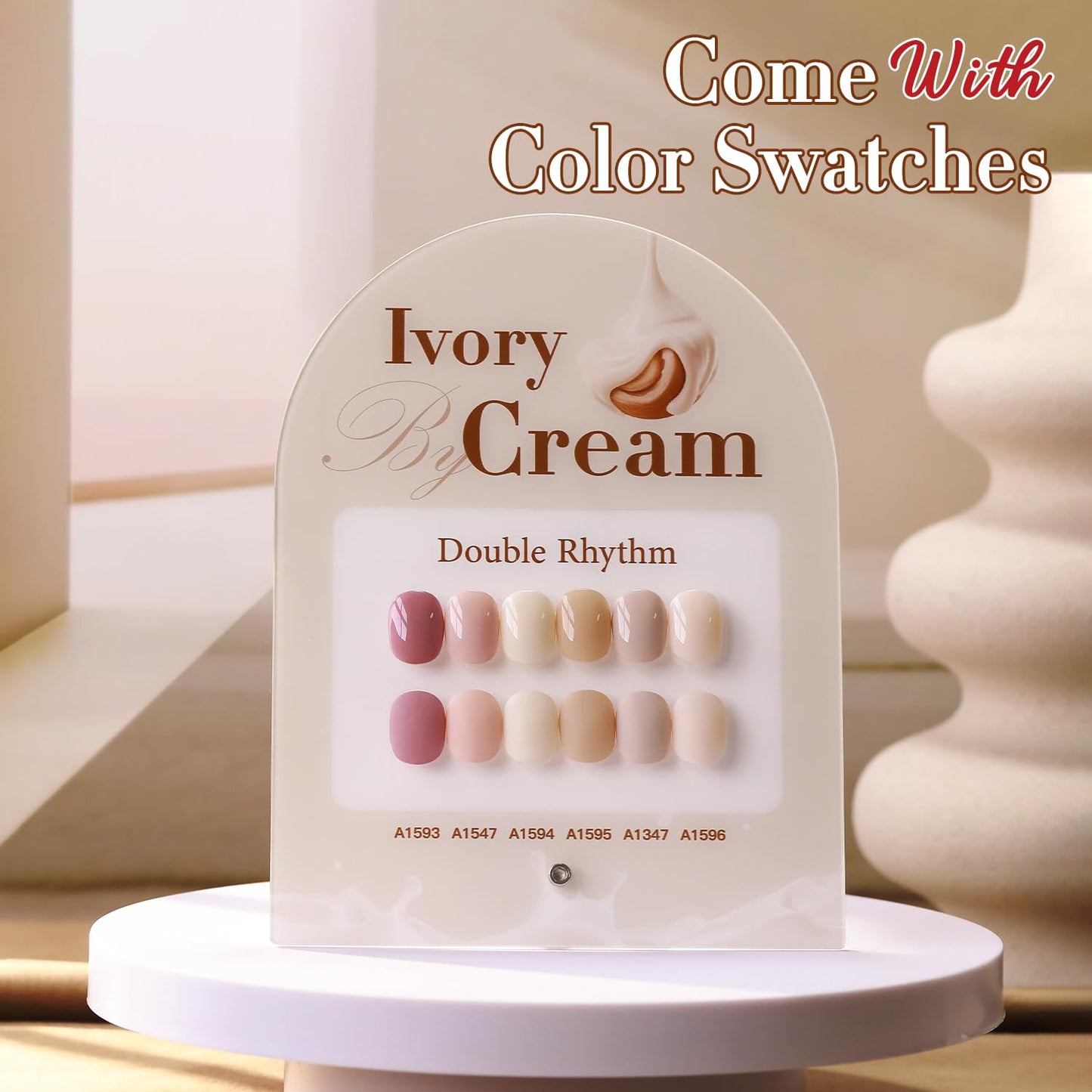 Double Rhythm 6 Pcs 15 ML Gel Polish Set Same Color Same Bottle Soak Off Gel Polish Kit Nail Art Manicure Salon DIY at Home for Women (Light Dark Nude Beige Cream Pink-T6-18)