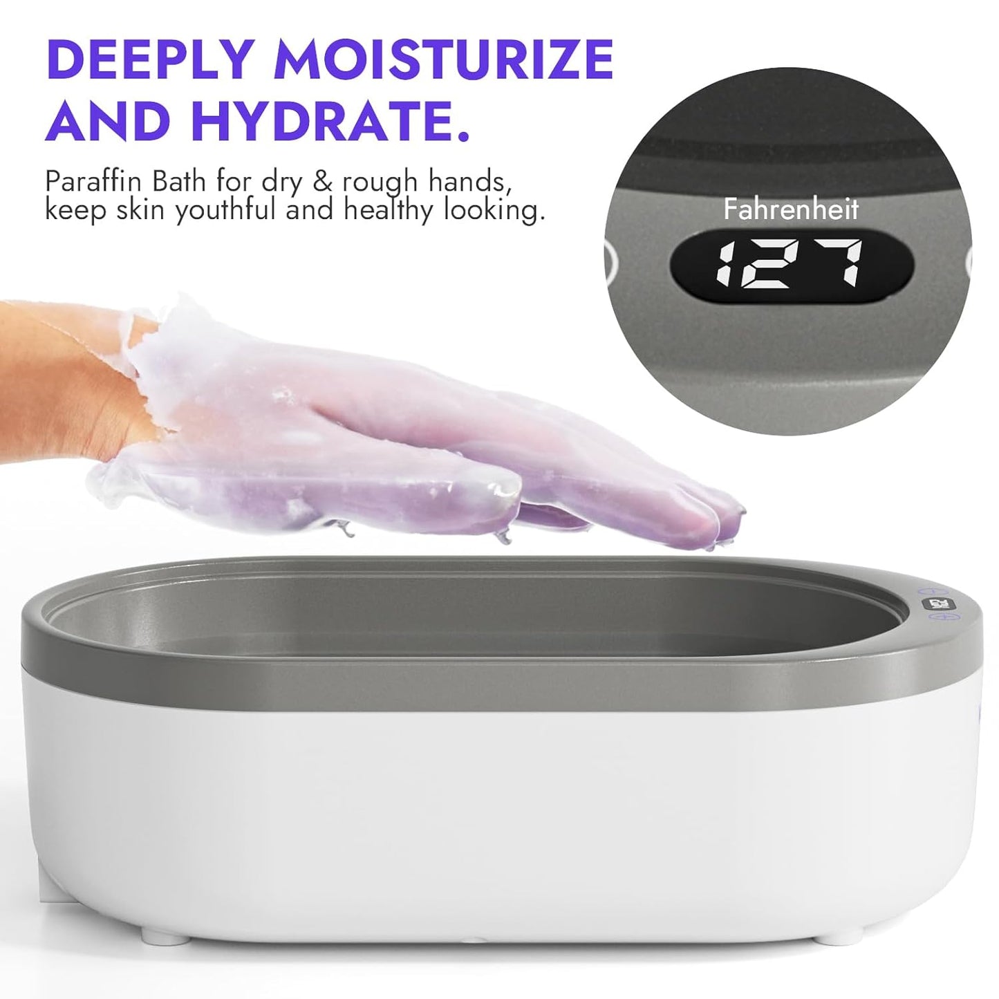 Small Paraffin Wax Machine for Hands - Paraffin Hand Wax Machine 2000ml Small Size With 3 packs of Paraffin Wax Digital Display Screen for Paraffin Baths
