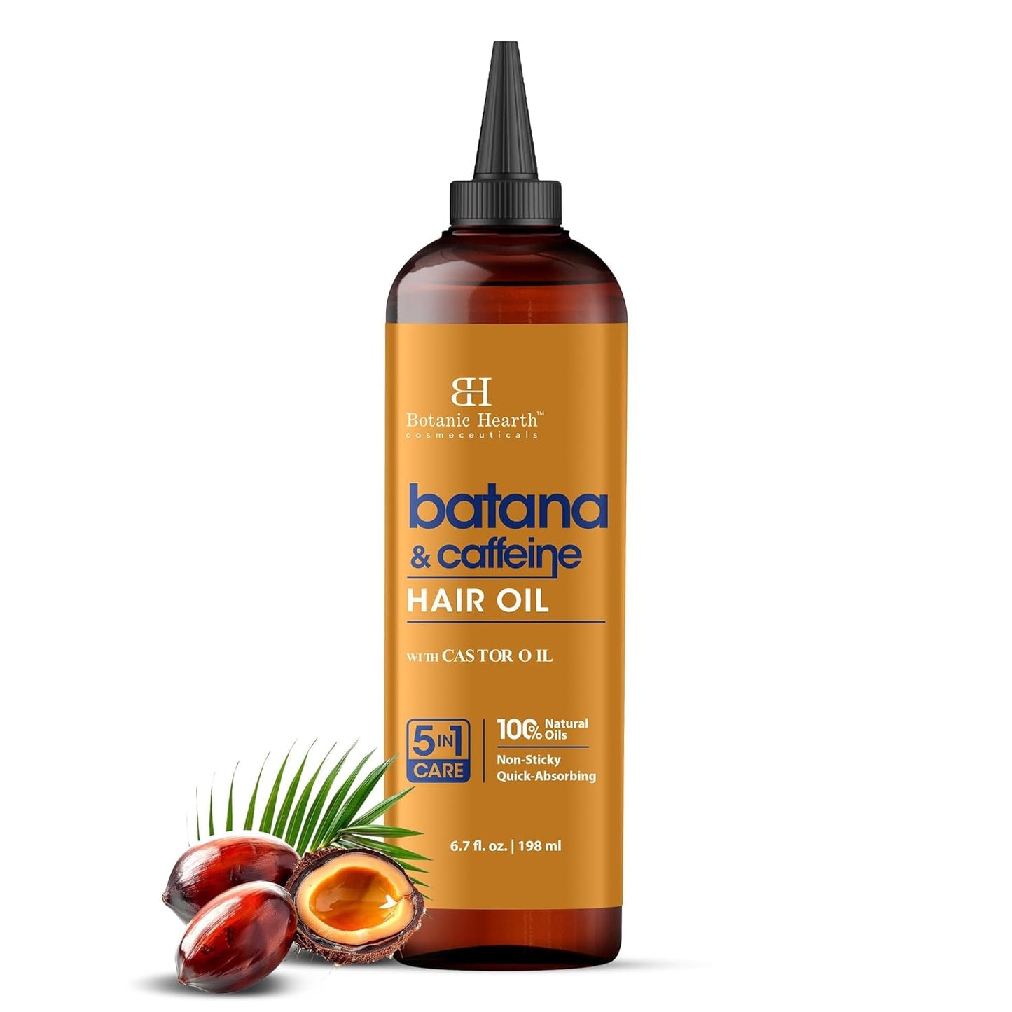 Botanic Hearth Caffeine & Batana Oil For Hair Growth (6.7 fl oz)|Nourishing And Strengthening Hair Treatment For Thicker, Healthier|Looking Hair | Paraben Free | Suitable For All Hair Types