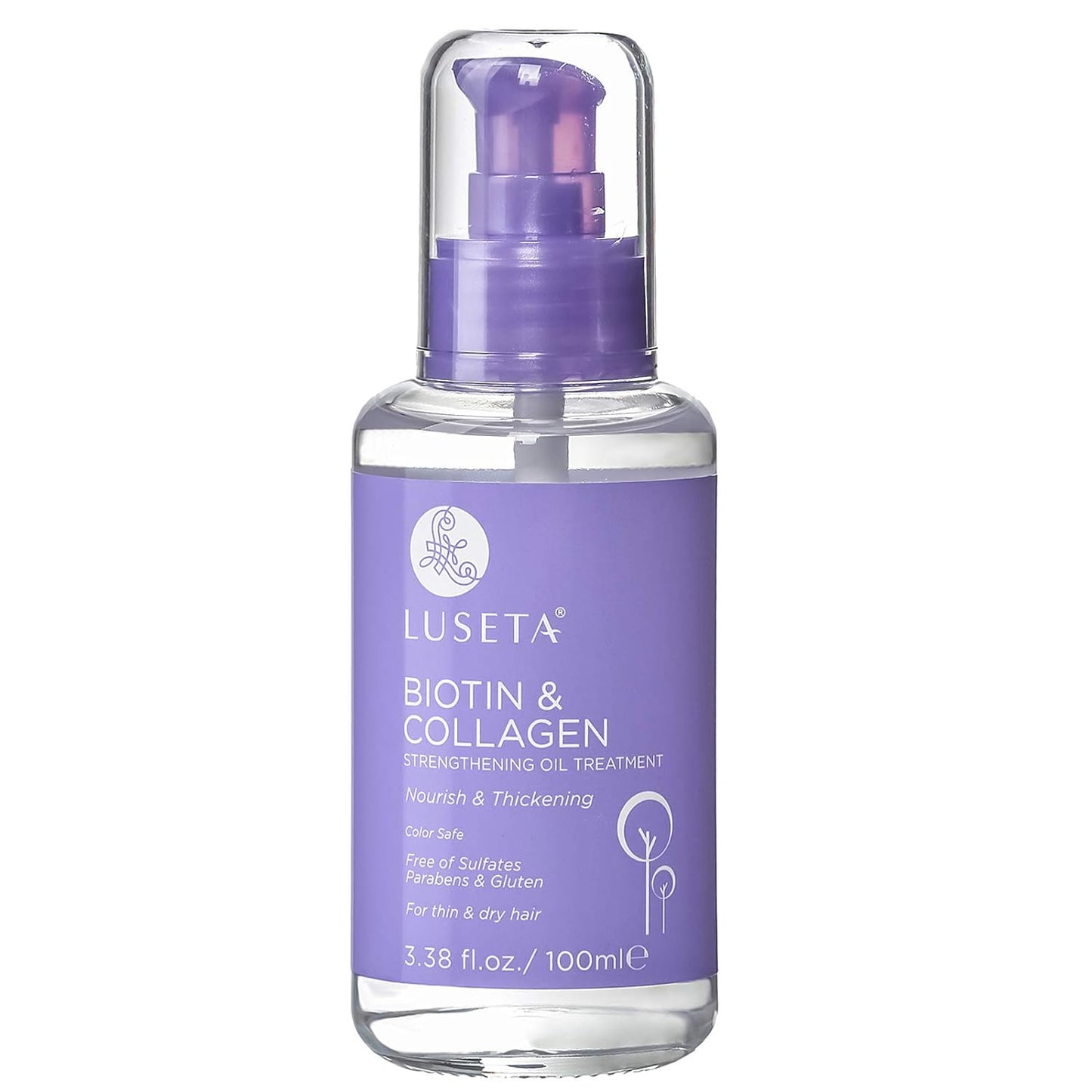 L LUSETA Biotin Hair Growth Serum with Collagen, Hair Oil for Thin and Damage Hair Growth Oil, Biotin growth serum for Frizzy & Damaged hair, Thickening and Healthier Scalp for Men & Women 3.38 Fl Oz