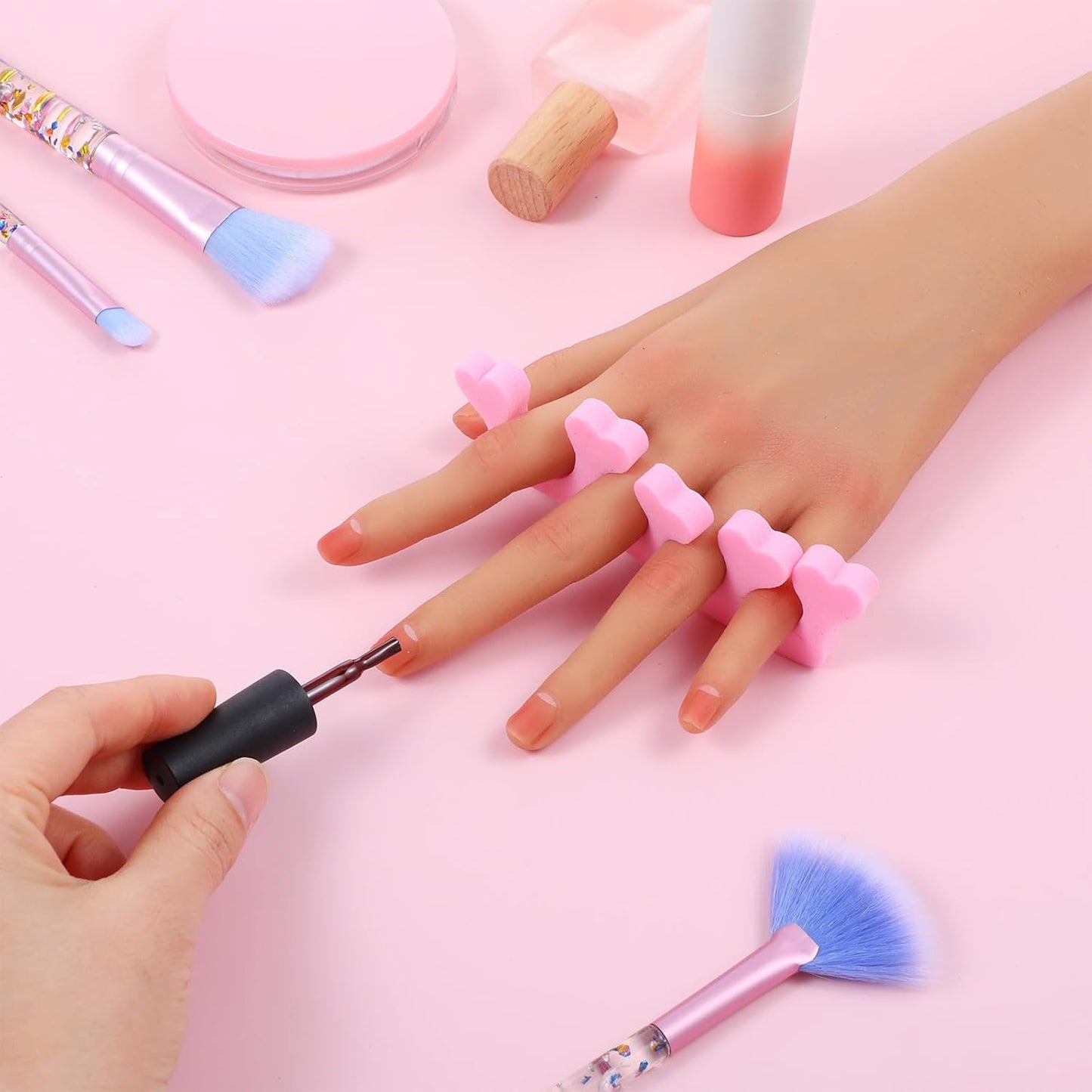 500 Pcs (250 Pairs) Toe Separators Pedicure Tool Kit Soft Toe Spacers for Pedicures Spreaders Finger Dividers for Women Men Feet Nail Toenails Art Painting Polish Spa