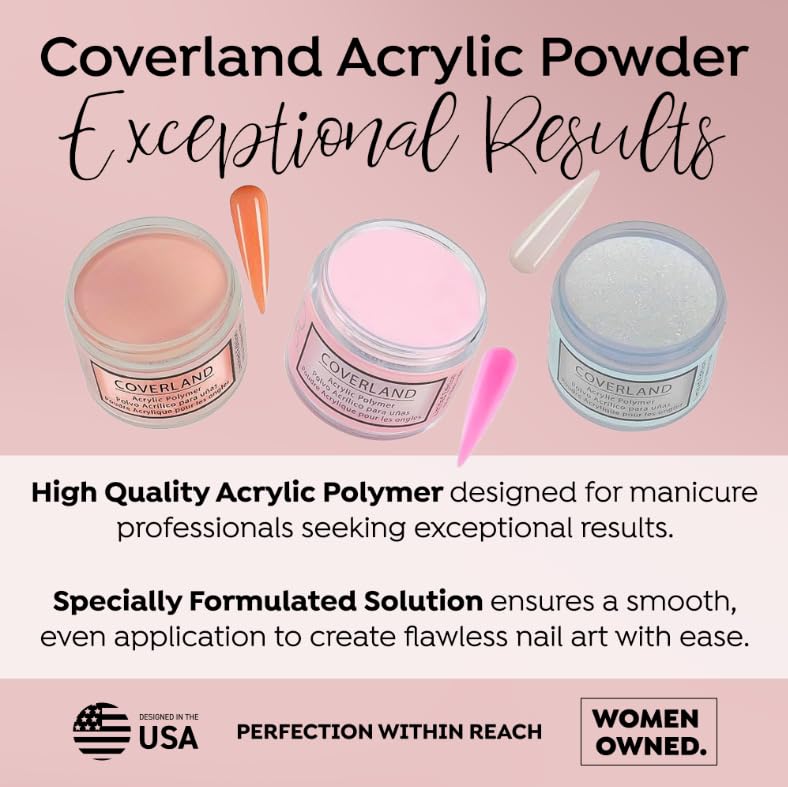 Tones Coverland Acrylic Nail Powder "Sour Apple" - Limited Edition Acrylic Powder for Nail Design, Sculpting, and Masking Nail Bed Imperfections - (1.5 Oz)