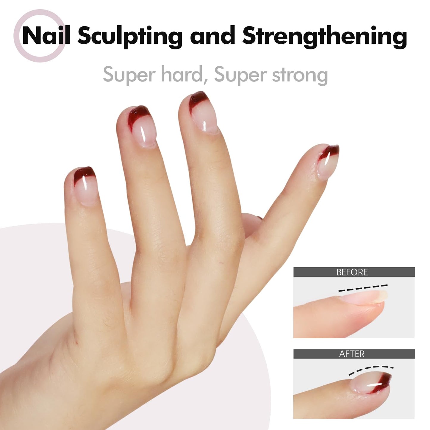 FZANEST Hema-free Builder Nail Gel Painless Hard Gel for Nail Sculpture Extension Strengthener Overlay Milky Pink #06