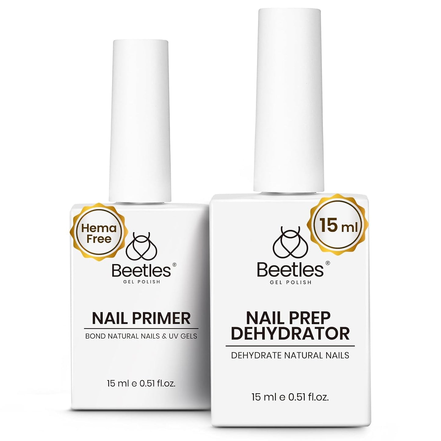 Beetles 15ml Nail Dehydrator and Primer - Acid Free & Hema-Free Natural Prep Dehydrate and Bond Primer for Acrylic Fast Dry Nail Supplies Professional Salons Halloween Set