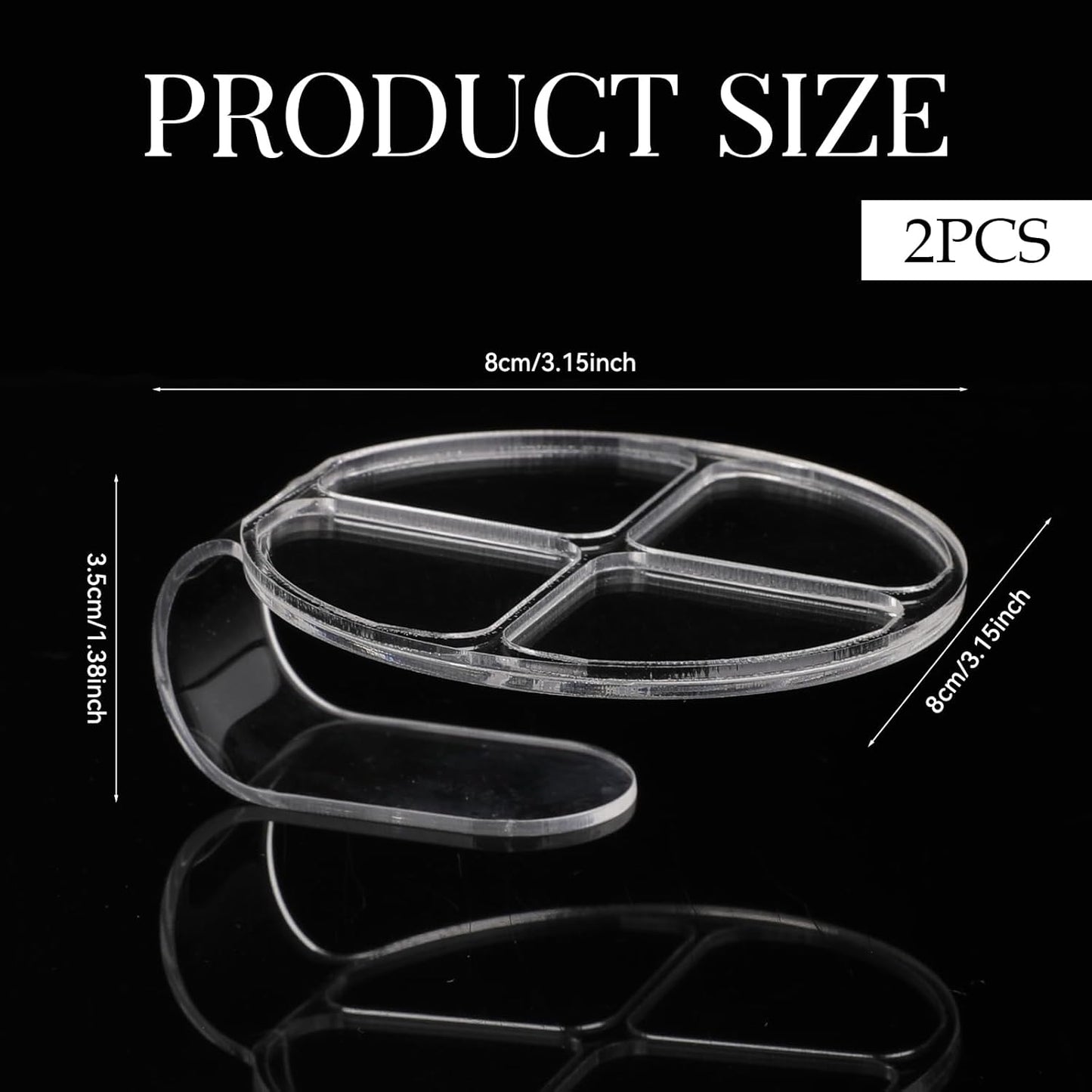 2 Pcs Makeup Hand Palette Foundation Palette Foundation Mixing Palette Hand-Held Nail Art Manicure Palette Clear Makeup Palette for Mixing Foundation Eye Shadow Nail Art