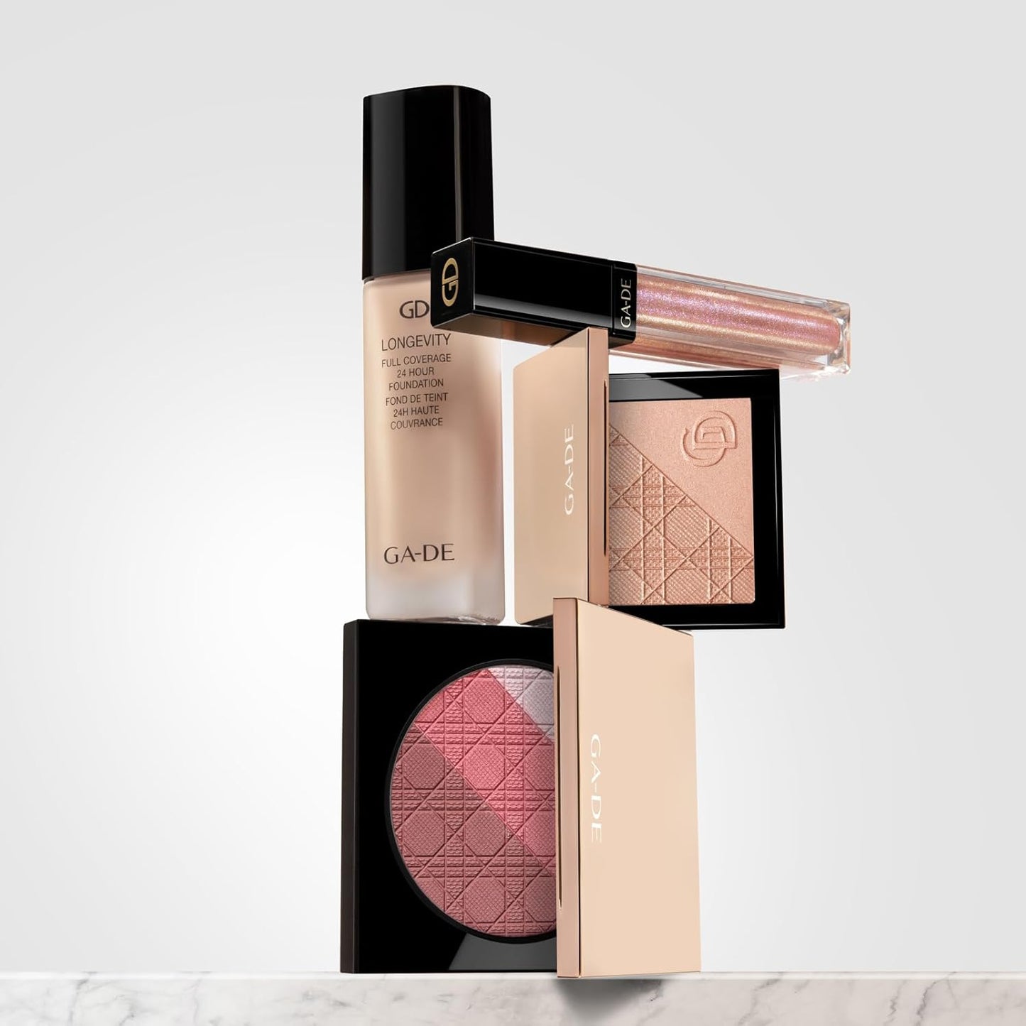 Glow FX Natural Face Palette - Blush for Cheeks, Bronzer Powder, and Highlighter Makeup - Enriched with Jojoba Oil - 139 Blooming Chic - 0.42 oz