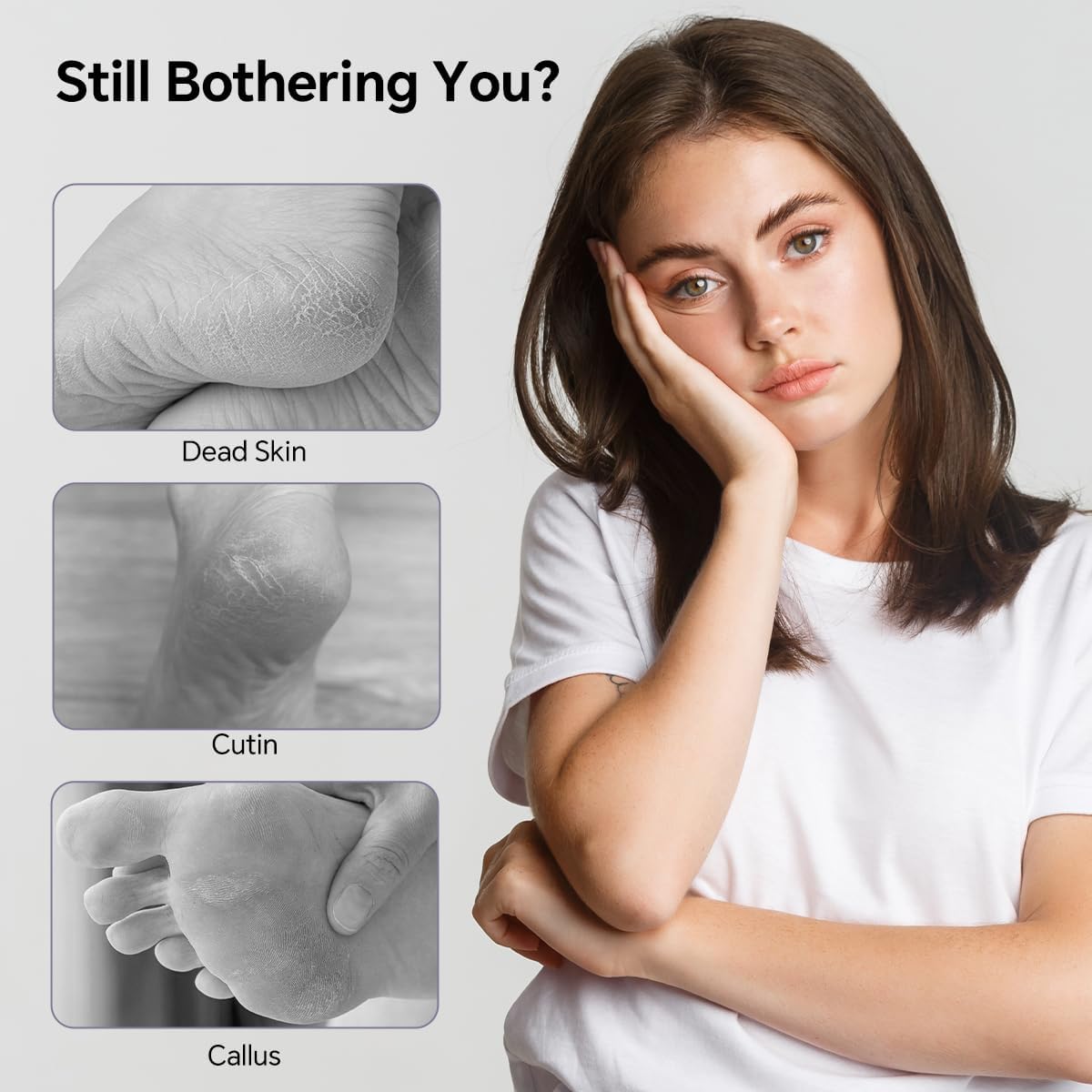 Nano Glass Foot File, Foot Callus Remover, Double Sided Pedicure Tools for Feet, Dual Use of Dry and Wet, Professional Hygienic Foot Scrubber to Achieve Smooth, Silky Feet Instantly (Gray)