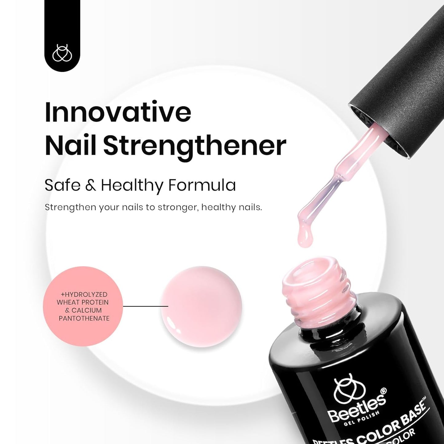 Beetles Pink Base Gel Nail Polish 1 Pcs 15ml: Nude Pink 3 in 1 Pastel Builder Jelly French Tip Base Color Gel Polish Strengthener Soak Off Nail Art