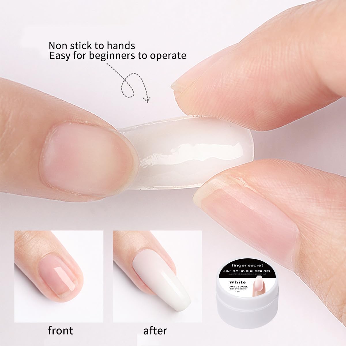 Solid Builder Gel for Nails Hard Gel 3d White Nude Colors for Nail Extension DIY Nail Kit (z2, 1)