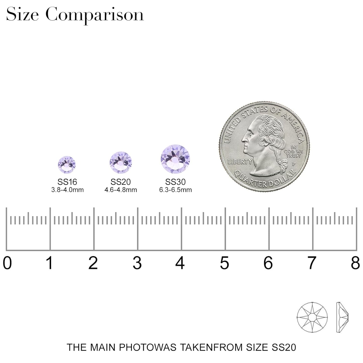 Novani Crystal Amethyst Rhinestones 1440pcs Flat Back Round Rhinestone Style 2088 Sparkly Crystal Gemstones for Nail Art and Crafting SS20,4.6-4.8mm