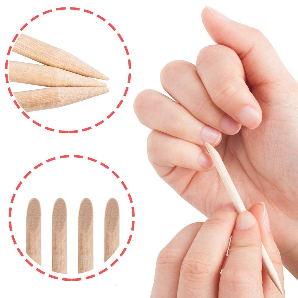 Nail Art Orange Wood Sticks,AMOSTBY 1000PCS Multi Functional Cuticle Pusher Remover Manicure Pedicure Tool,4.5 inch