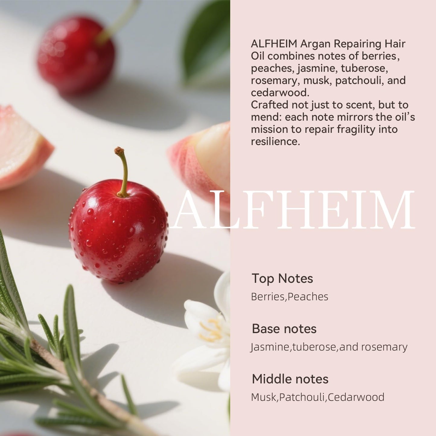 ALFHEIM Argan Repairing Hair Oil | Restores Strength & Shine Protects Against Environmental | Damage Lightweight Nourishment for Damaged & Color-Treated Hair | Paraben & Sulfate-Free | 3.38 fl.oz