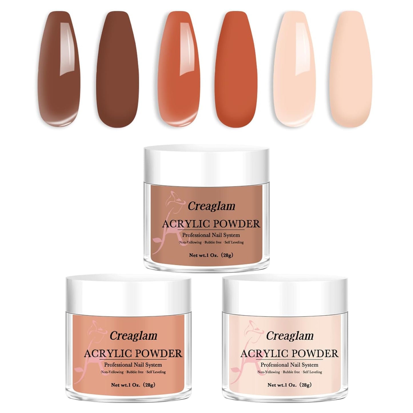 Super Acrylic Powder 28g: 3Pcs Large Capacity Imperial Topaz Carnelian Nail Polymer for 3D Art Carving French Extension - 1oz. Autumn Blonde Professional Acrylic Powder No Need Lamp