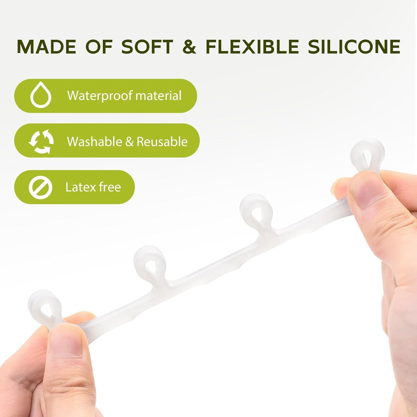 Bukihome Upgraded Gel Toe Separator - Pedicure Toe Spacers for Separating Toenails or Nails - Toe Spreader for Straightening Overlapping Toes, Bunions - Toe Stretcher for Men & Women (White, 4 Pack)