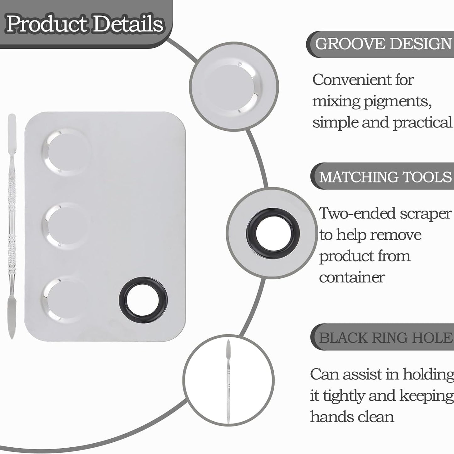 Makeup Palette, Professional Makeup Palette Cosmetic Mixer Cosmetic Palette Makeup Coloring Tools Makeup Tool With Spatula Suitable for Mixing Cosmetic Colors