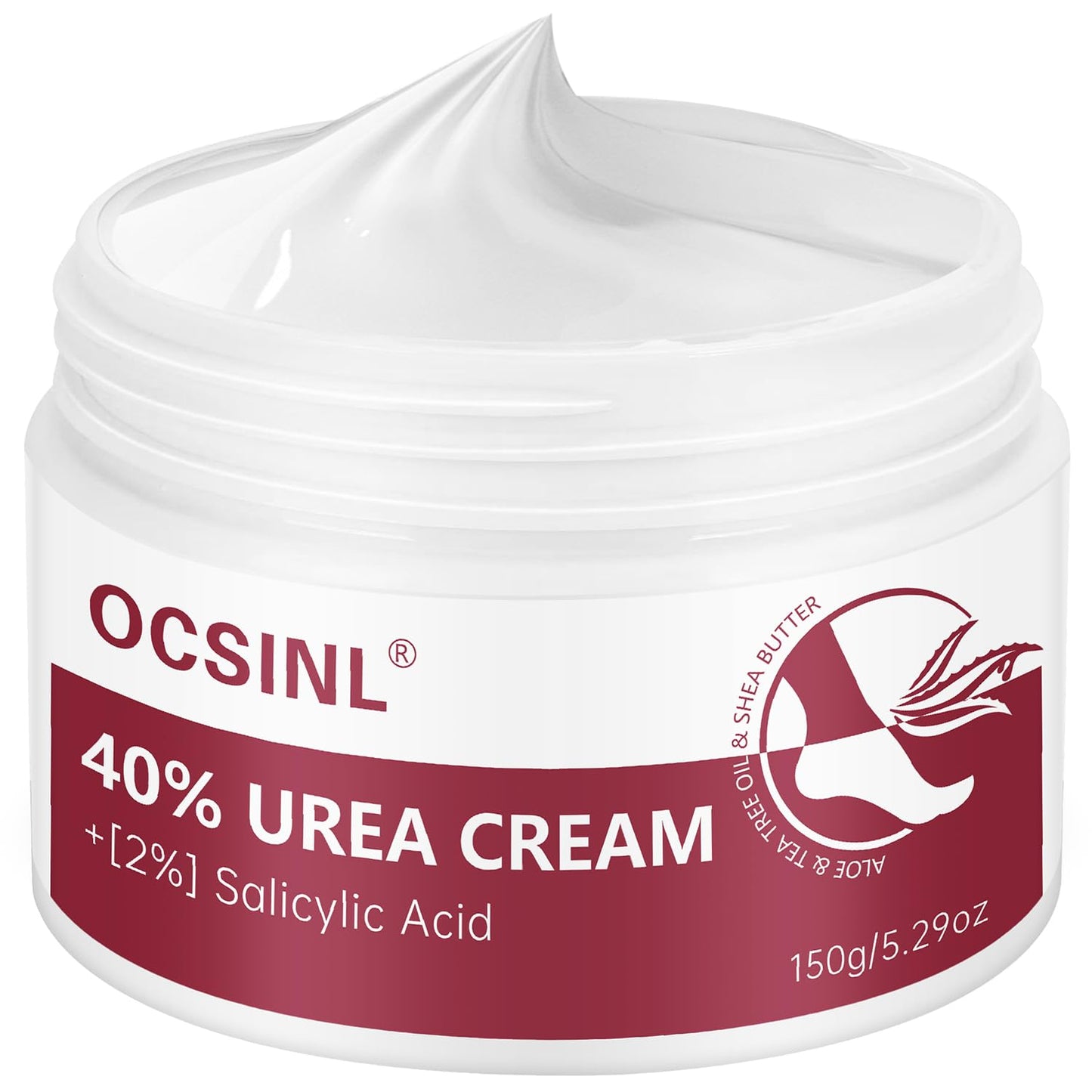 Urea Cream 40 Percent for Feet Maximum Strength, with Heel Protectors, Foot Moisturizer Cream for Dry Cracked Heels Rough Dead Dry Skin Foot Callus Remover - 5.29 Oz